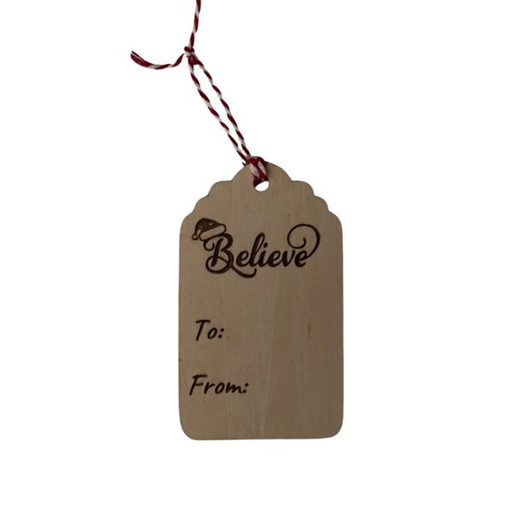 COPY - Christmas Gift Tags Ornaments Holiday Gift Tags Wood Gift Tags set of 6 - Picture 4 of 7